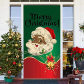 Aperturee - Glitter Green Red Santa Claus Christmas Door Cover